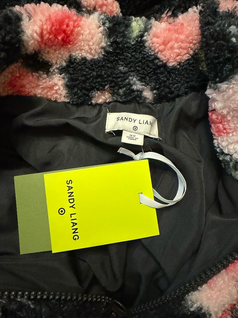 Sandy Liang X Target Black And Pink Floral Half-Zip Pullover- Size 3x- Nwt — image 2 of 3
